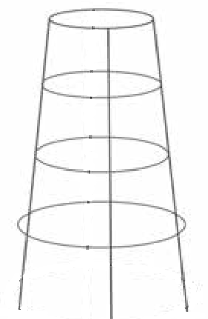 42 Inch Inverted Tomato Cage - 11.5 Gauge 3 legs, 4 Rings - Garden Center